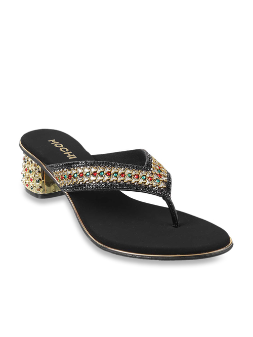 Mochi Black Thong Sandals Price in India