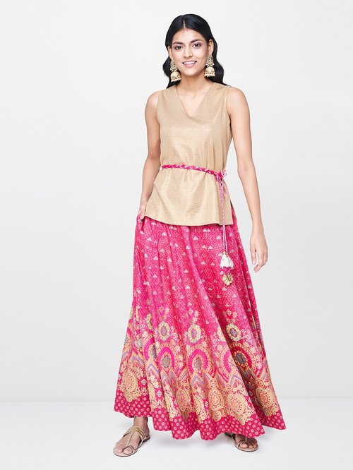 Global Desi Pink Printed Lehenga Price in India