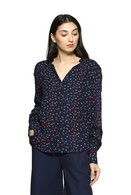 Ms Taken Navy Printed Shirt Price in India