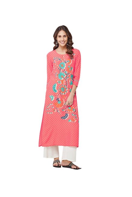 Global Desi Coral Printed Kurta Price in India