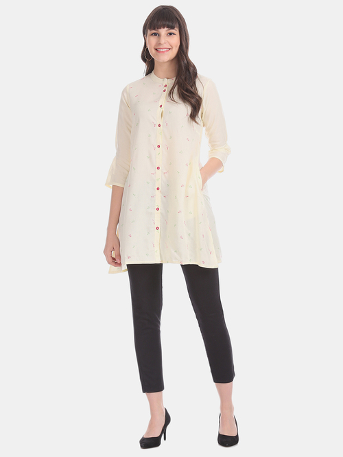 Karigari by Unlimited Off White Printed Kurta Price in India