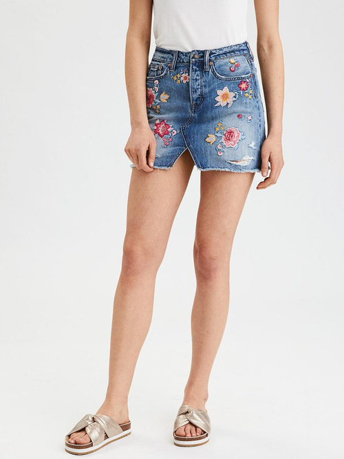 American Eagle Outfitters Blue Mini Skirt Price in India