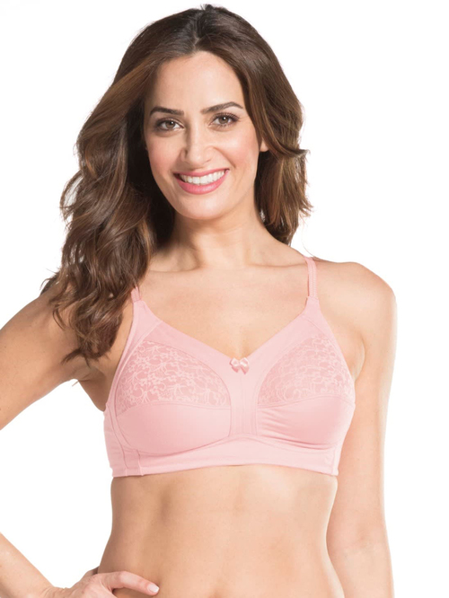 Jockey Pink Lace Non Padded Non Wired ES14 Everyday Bra Price in India