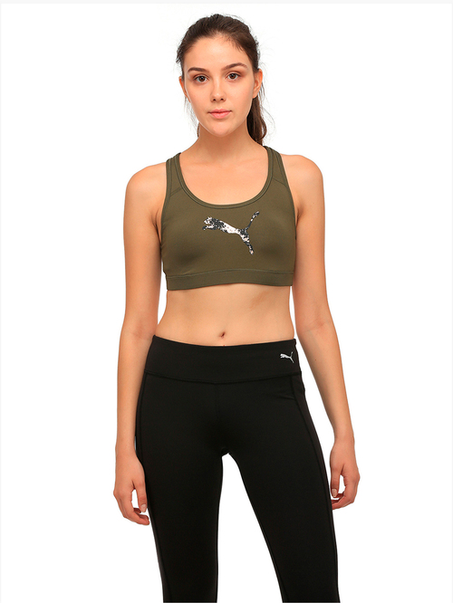 Puma Green Non Wired Full Coverage Sports Bra Price in India, Full