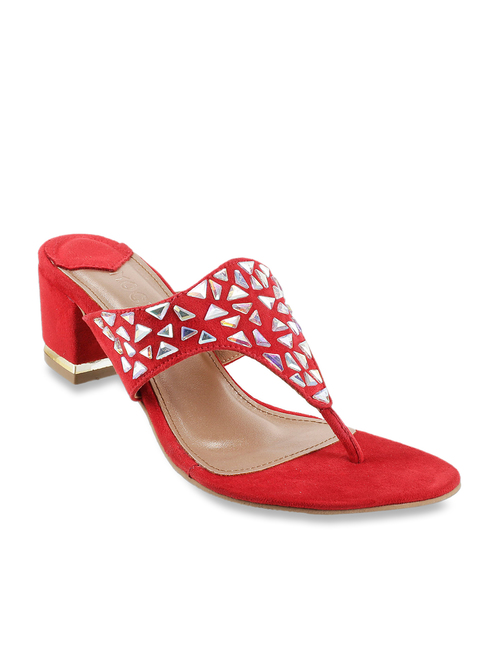 Mochi Red Thong Sandals Price in India