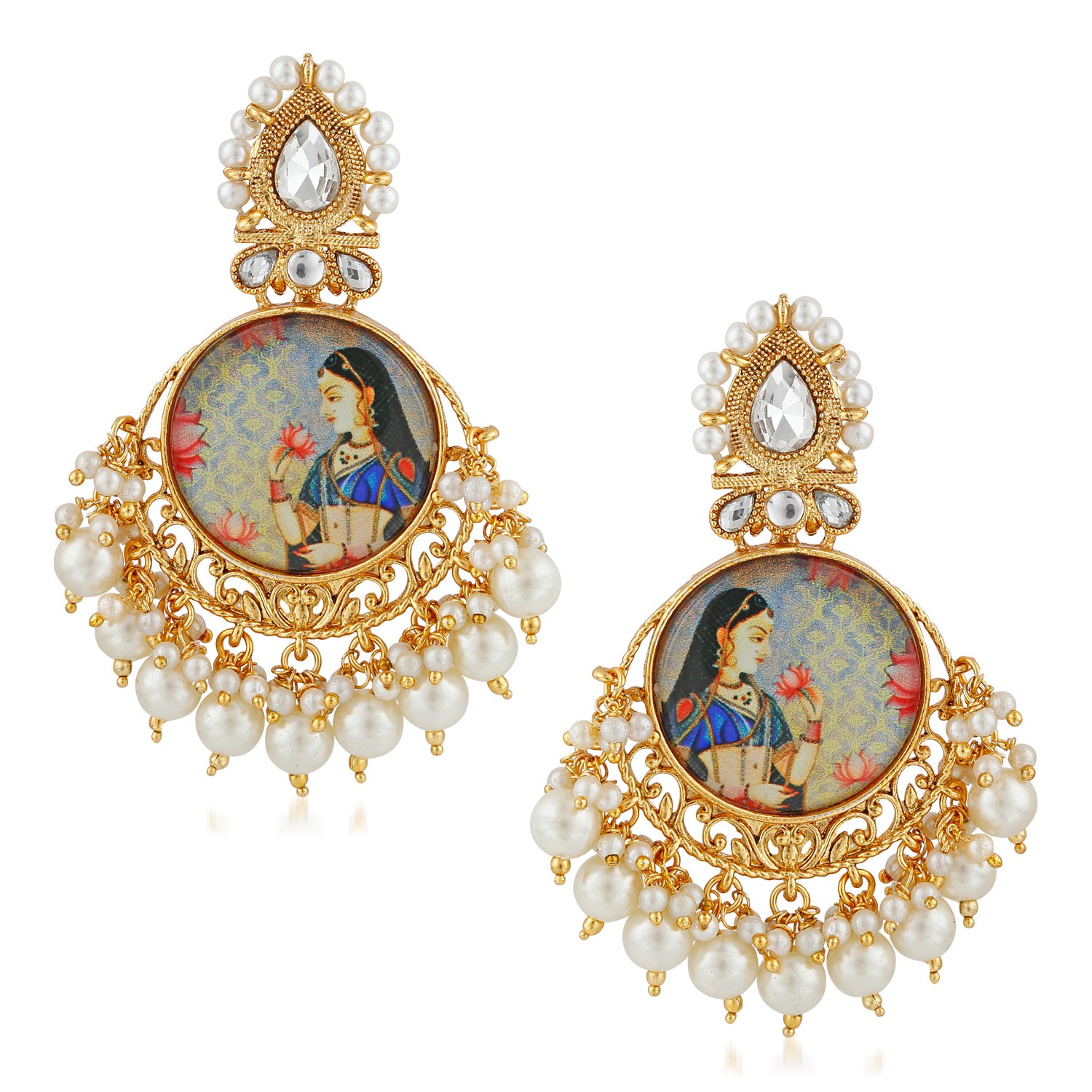 Traditional Lakshmi Earrings  Latest Jewellery Designs  Jewelry design  earrings Gold jewelry fashion Antique gold earrings