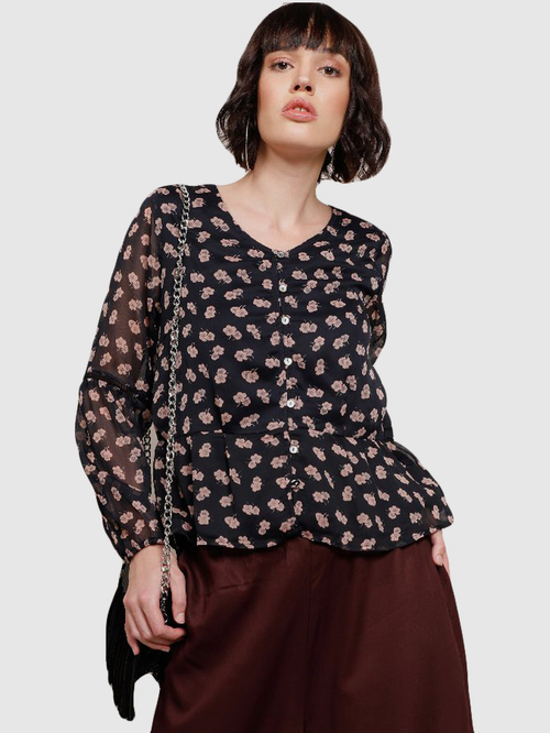 Ms Taken Black Printed Shirt Price in India