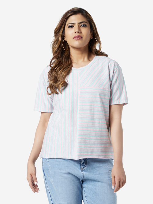 Sassy Soda Curve by Westside Multicolour Connie T-Shirt Price in India