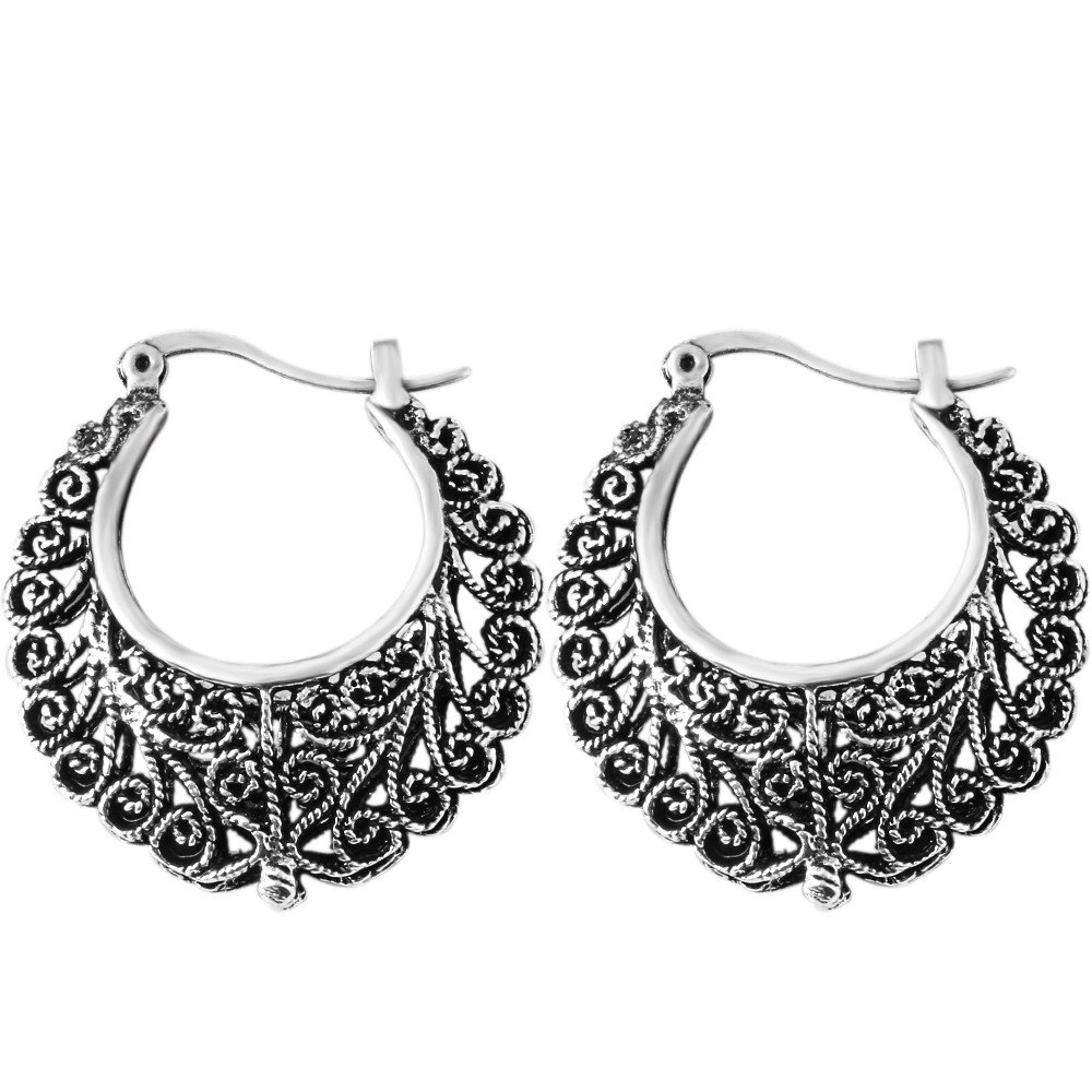 Shining Diva Fashion Jewelry Oxidized Silver Bali Stylish Fancy Party Wear Traditional Earrings For Women & Girls... Price in India