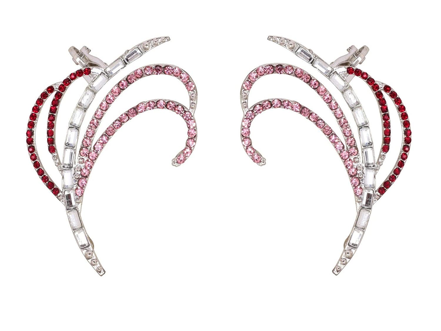 Crunchy Fashion Sparkles of Pink Ear Cuff Earrings for Women Price in India