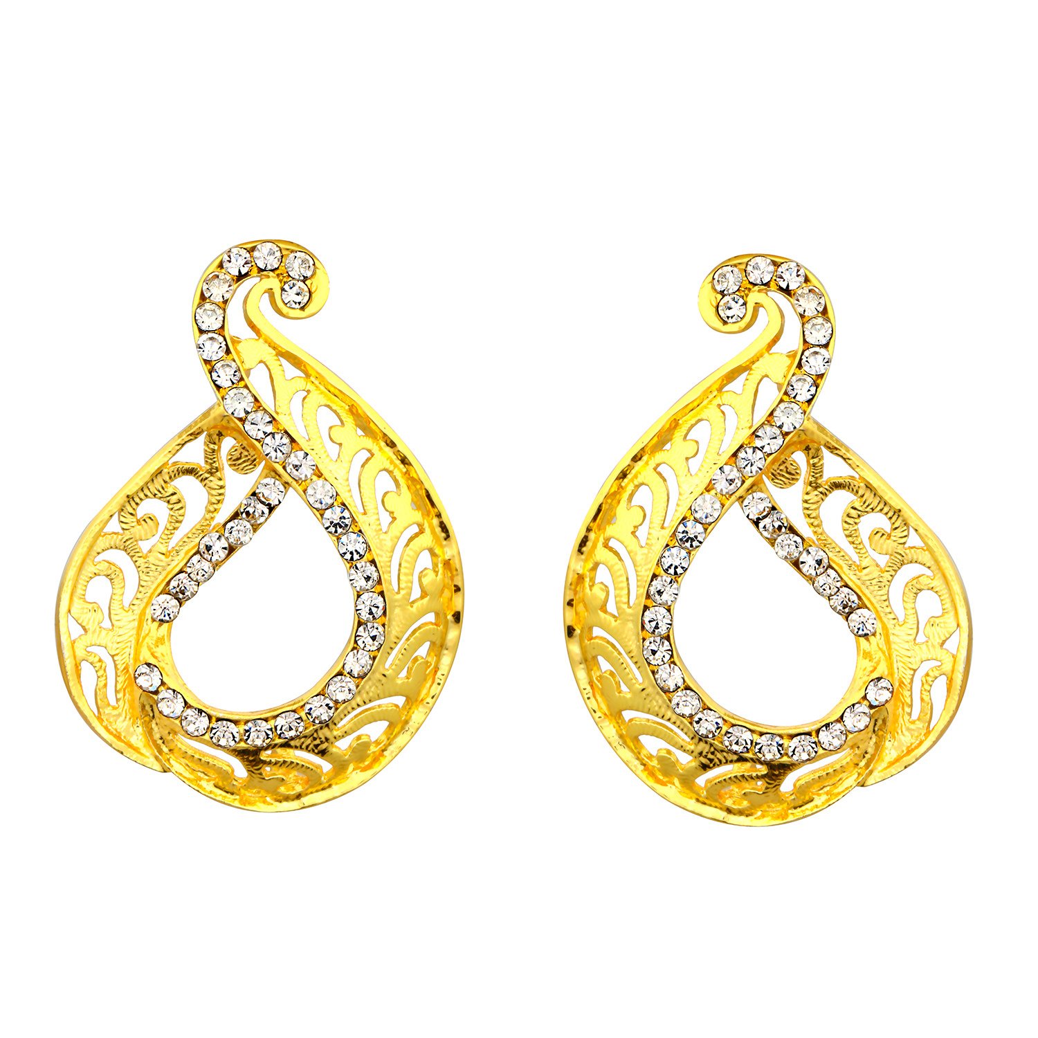 AccessHer Gold Oversized Stud Earrings for Women Price in India