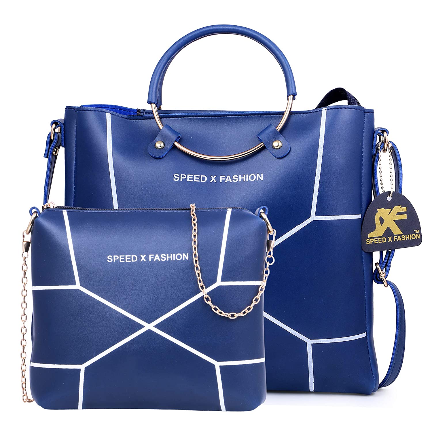 Speed X Fashion Women's Handbag With Shoulder Bag (Set of 2) (LWH00STY_Blue) Price in India