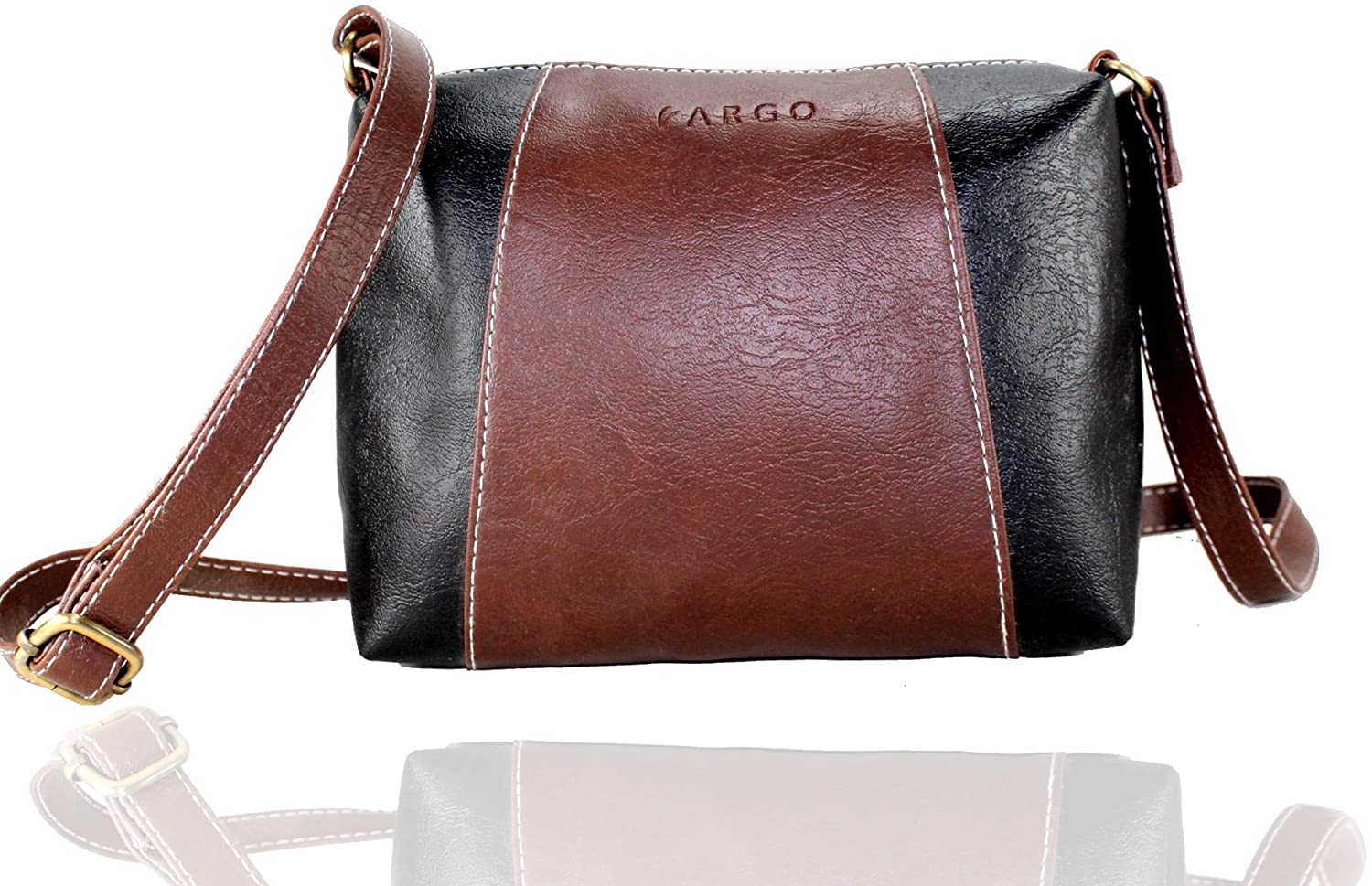 Fargo Motley PU Leather Women's & Girl's Cross Body Side Sling Bag (Brown,Black_FGO-073) Price in India