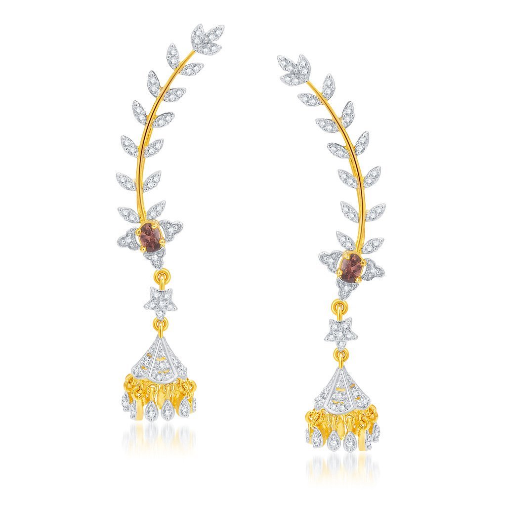 Sukkhi Ear Cuff Earrings for Women (Golden and White) (38027ECCZR1050) Price in India