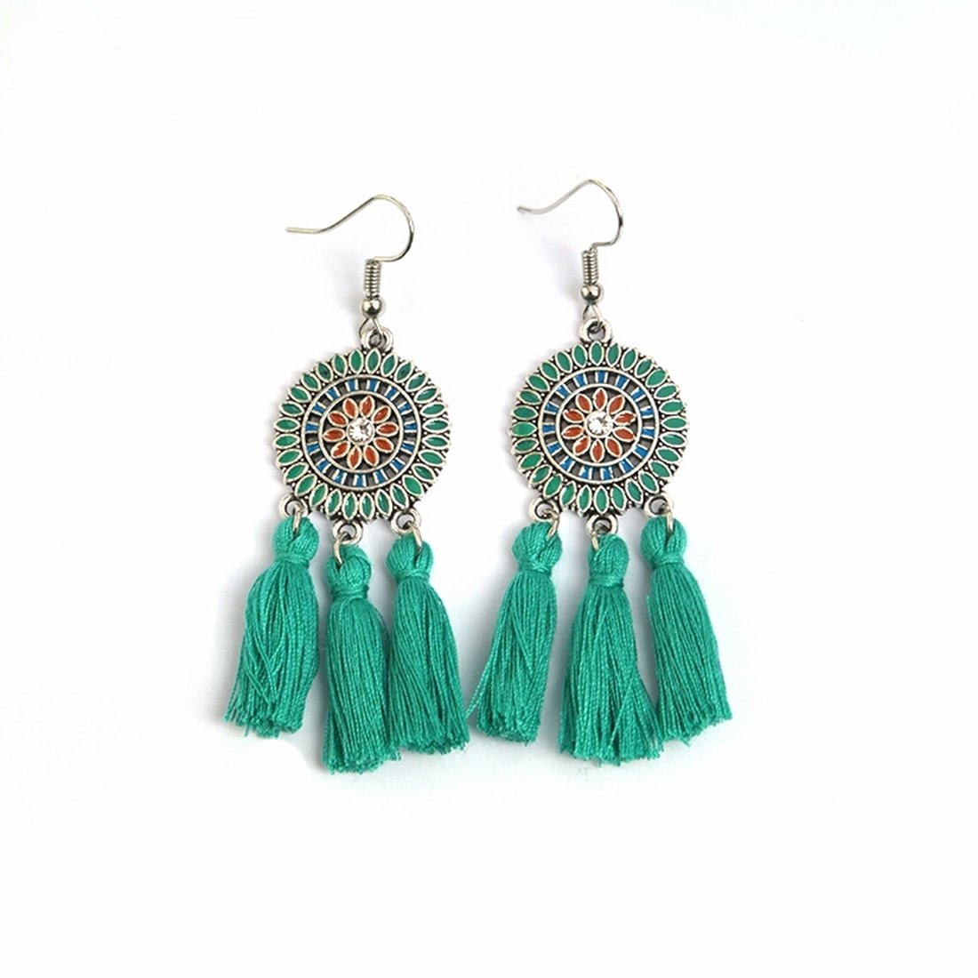 Bling N Beads Silver plated blue tassel Earrings Gift For Her Birthday Wedding Price in India