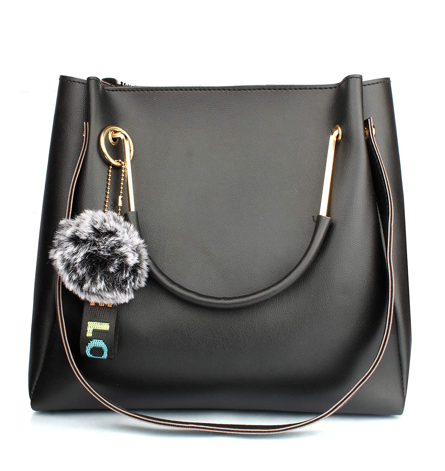 Mammon Women's Handbag (LR-bib-blk_Black) Price in India