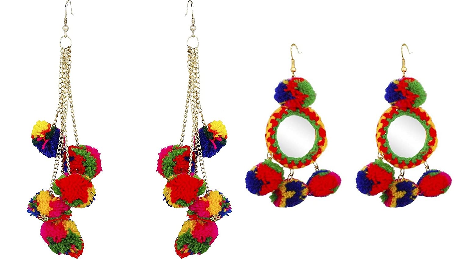 Michelangelo Multicolour Fabric Earrings Combo for Women Price in India