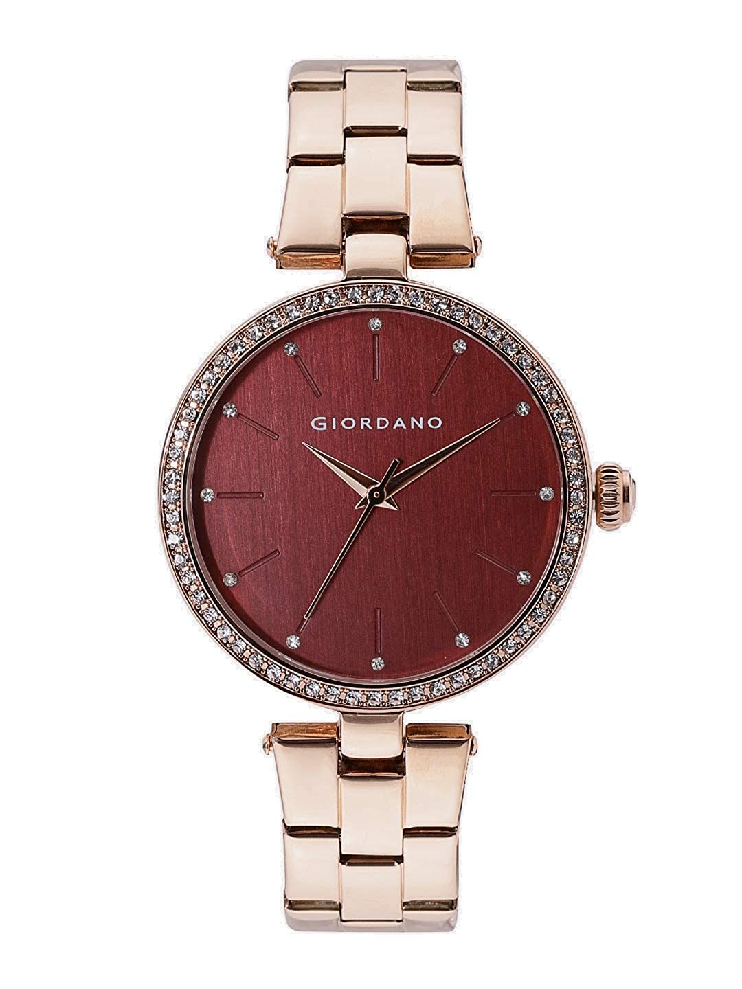 Giordano Women's 34mm Maroon Dial Analogue Watch Price in India