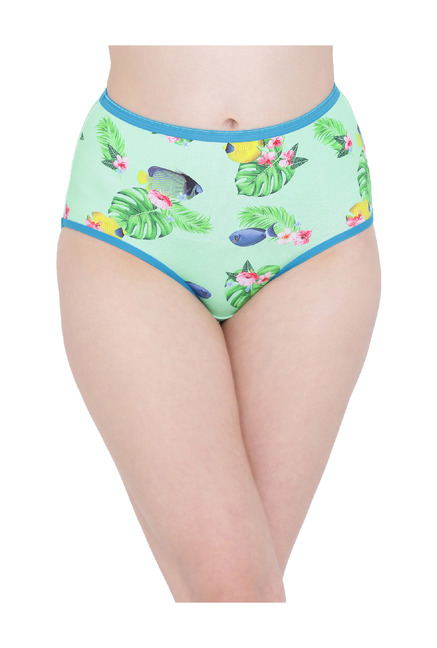 Clovia Green Printed Hipster Panty Price in India