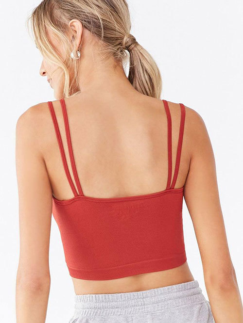 Forever 21 Rust Striped Sports Bra Price in India