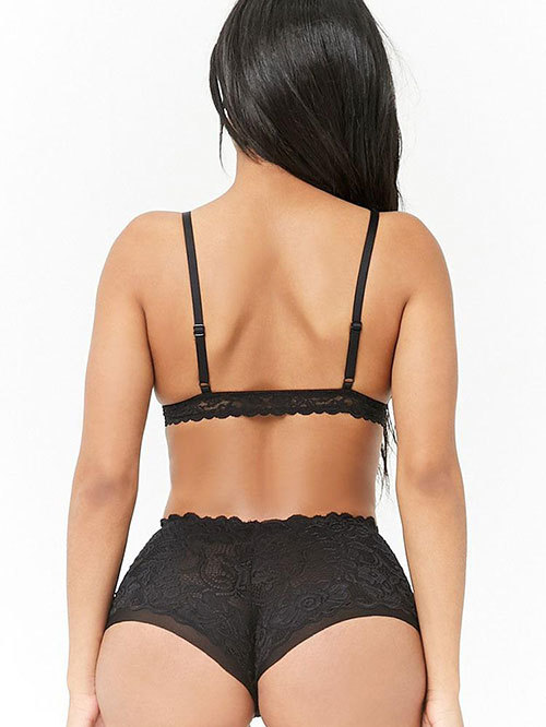 Forever 21 Black Lace Bralette Bra Price in India