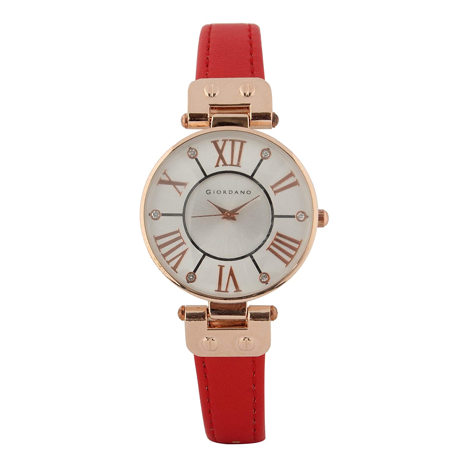 Giordano Analogue White Colour Women's Watch with Red Band Price in India