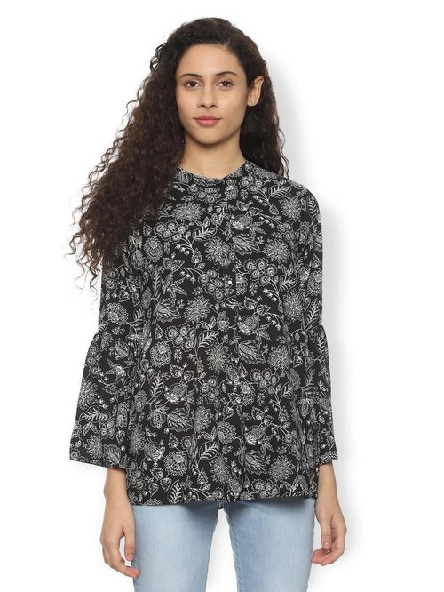 Van Heusen Black Printed Top Price in India