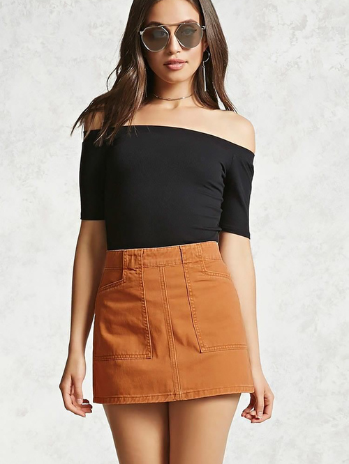 Forever 21 Chestnut Cotton Skirt Price in India