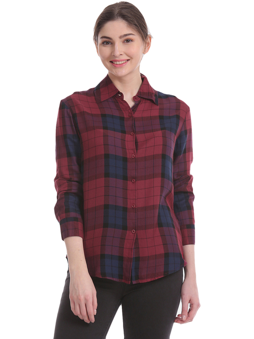 Aeropostale Red & Navy Plaid Pattern Shirt Price in India