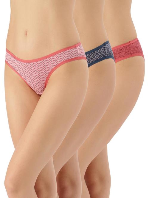 Amante Pink & Blue Printed Bikini - Pack Of 3 Price in India