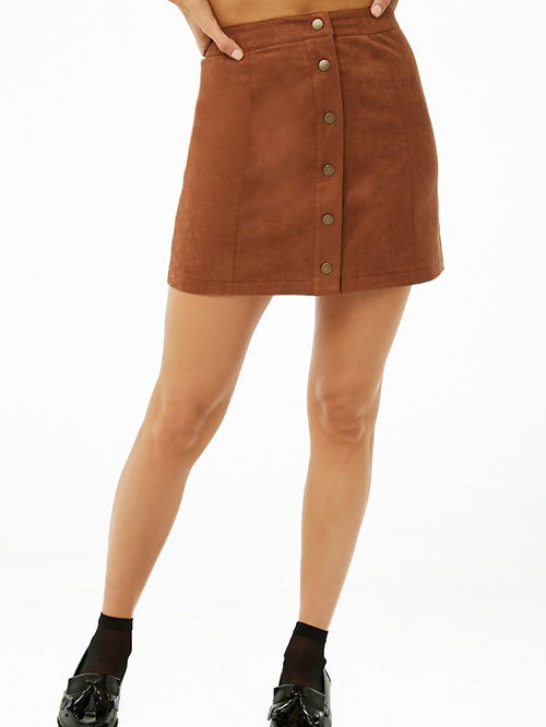 Forever 21 Brown Regular Fit Skirt Price in India