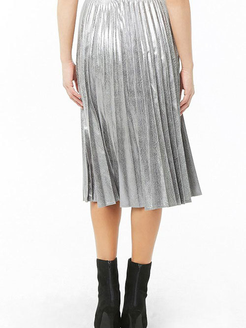 Forever 21 Gunmetal Regular Fit Skirt Price in India