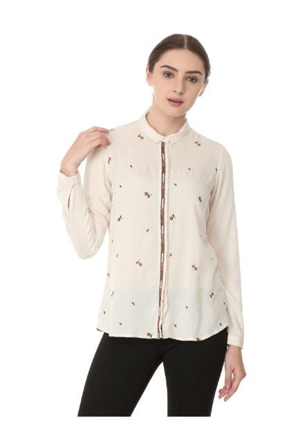 Solly by Allen Solly Beige Printed Shirt Price in India