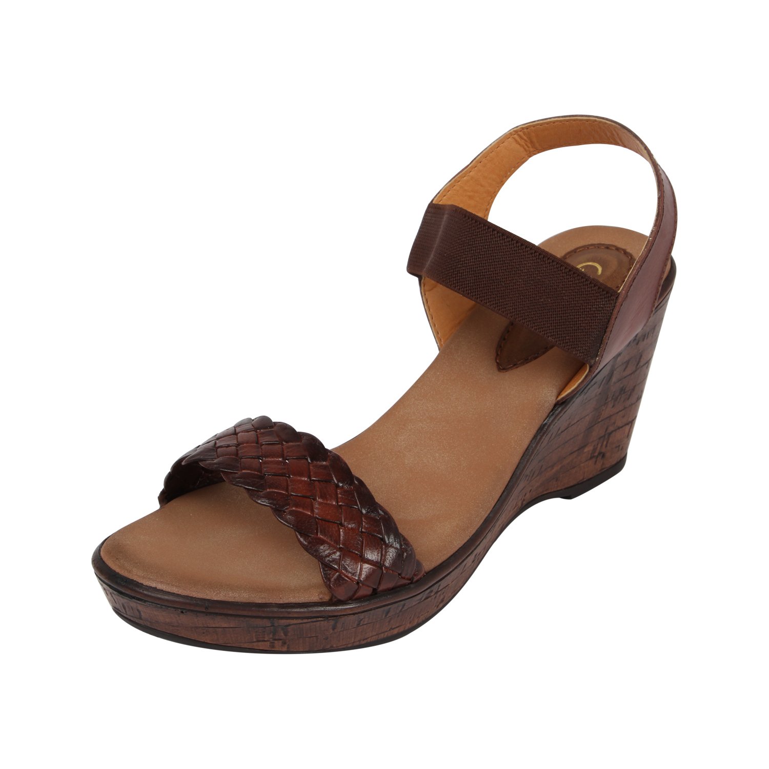 Catwalk Brown Leather Sandals for Women's Price in India