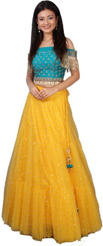 Embellished Semi Stitched Lehenga Choli Price in India