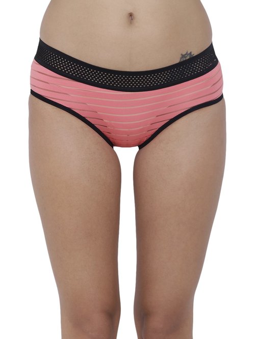 BASIICS by La Intimo Coral Striped Hipster Panty Price in India