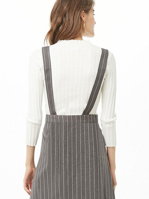 Forever 21 Grey & White Striped Skirt Price in India