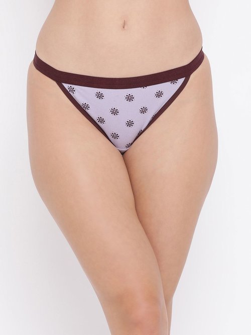 Clovia Purple Printed Bikini Price in India