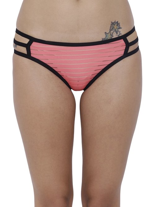 BASIICS by La Intimo Coral Striped Bikini Panty Price in India