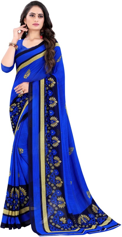 Printed Daily Wear Poly Georgette Saree Price in India