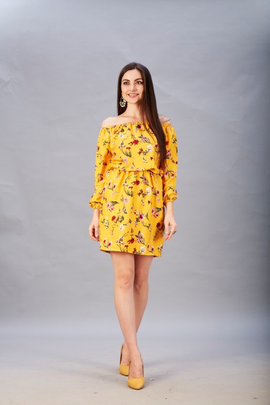 Women Empire Waist Yellow Dress Price in India