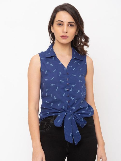 Globus Blue Printed Shirt Price in India