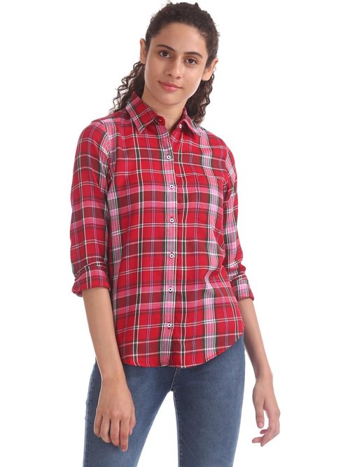 Aeropostale Red Ginger Checks Shirt Price in India