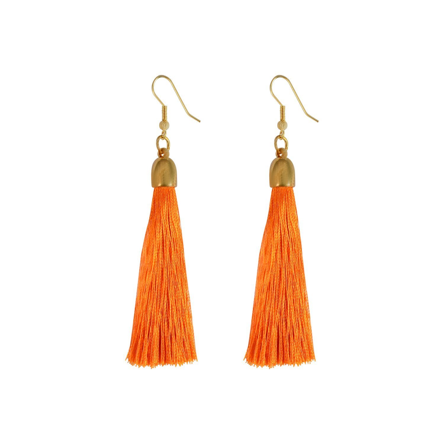 I Jewels Tribal Fringe Rope Tassel Earrings for Women (E2553O) Price in India