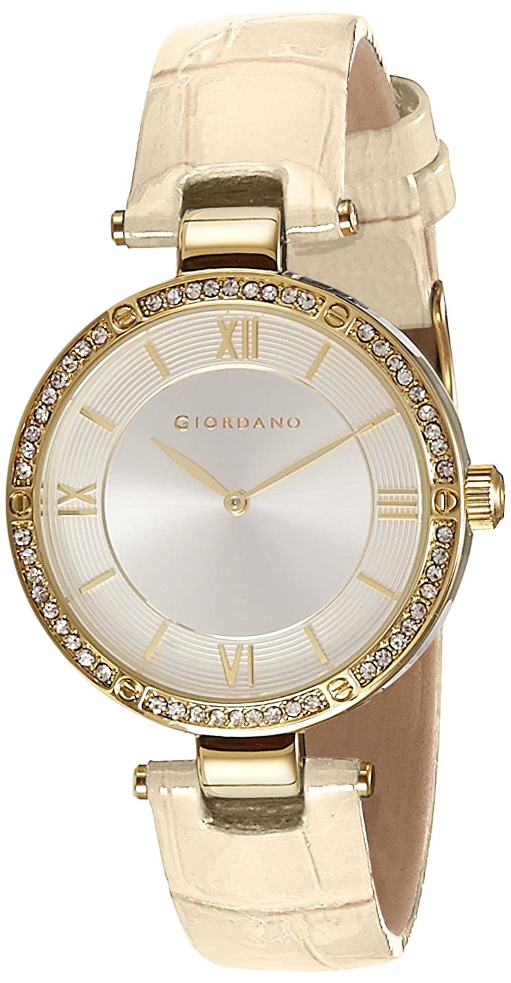 Giordano Women's Gold Colour Dial Champagne Colour Leather Strap Dress Watch Model No. A2039-02 Price in India