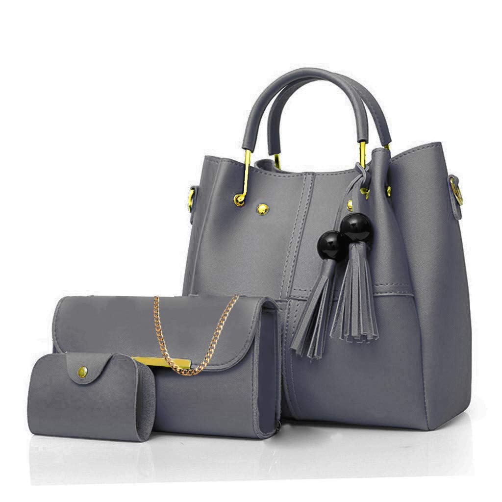 Envias Leatherette Handbags For Women's Ladies Combo Of 3 (PlusCombo_Grey_EVS-108) Price in India