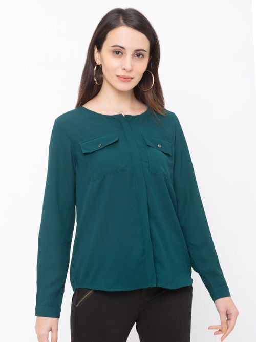 Globus Green Regular Fit Shirt Price in India