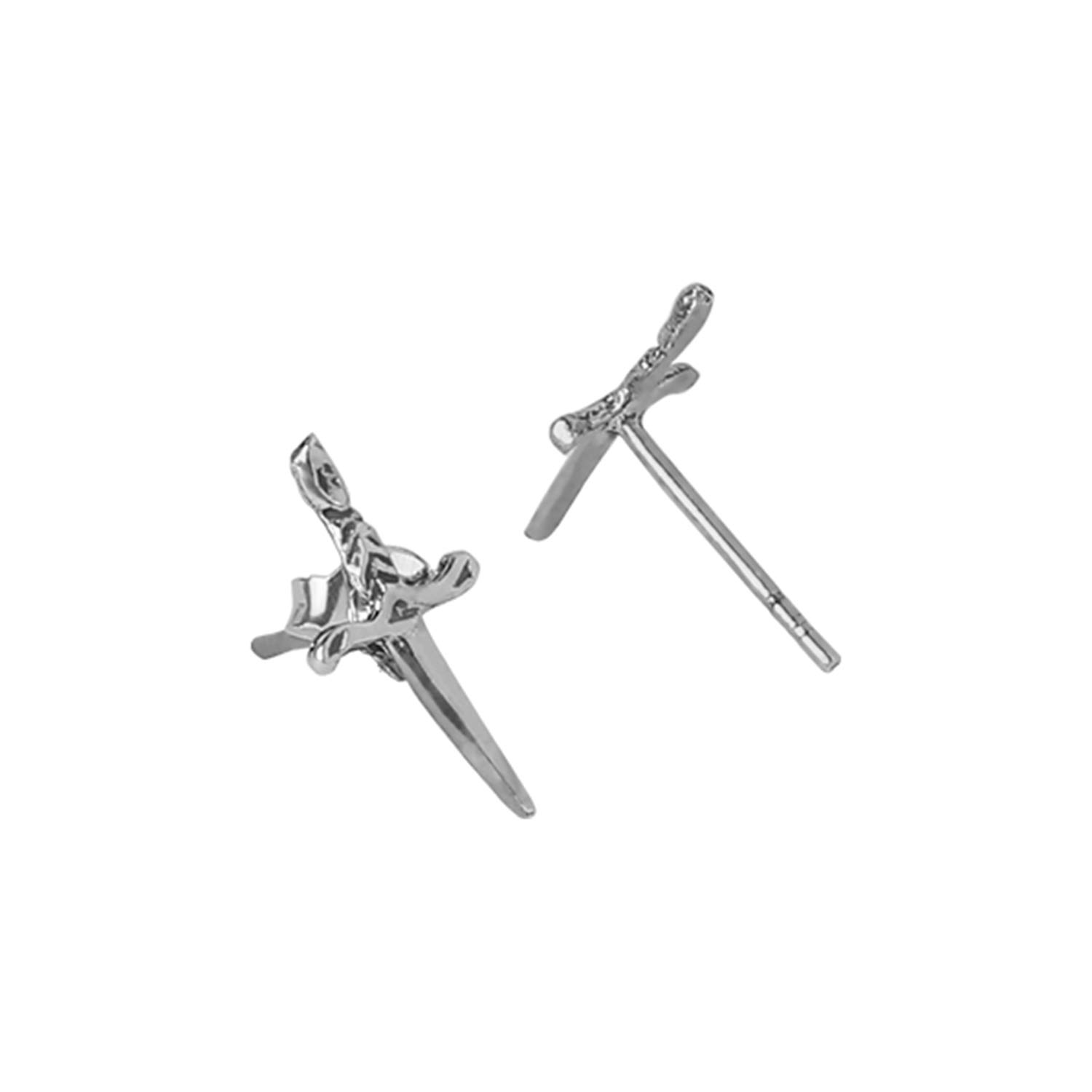 AccessHer 92.5/925 Sterling Silver dagger shaped stud earrings for women and girls Price in India