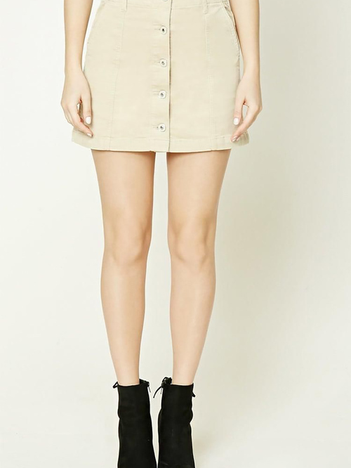 Forever 21 Khaki Cotton Skirt Price in India