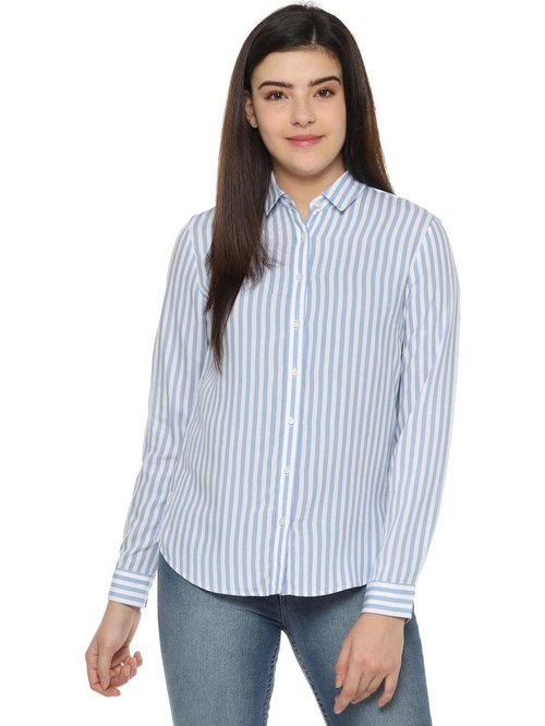 Allen Solly Blue Striped Shirt Price in India